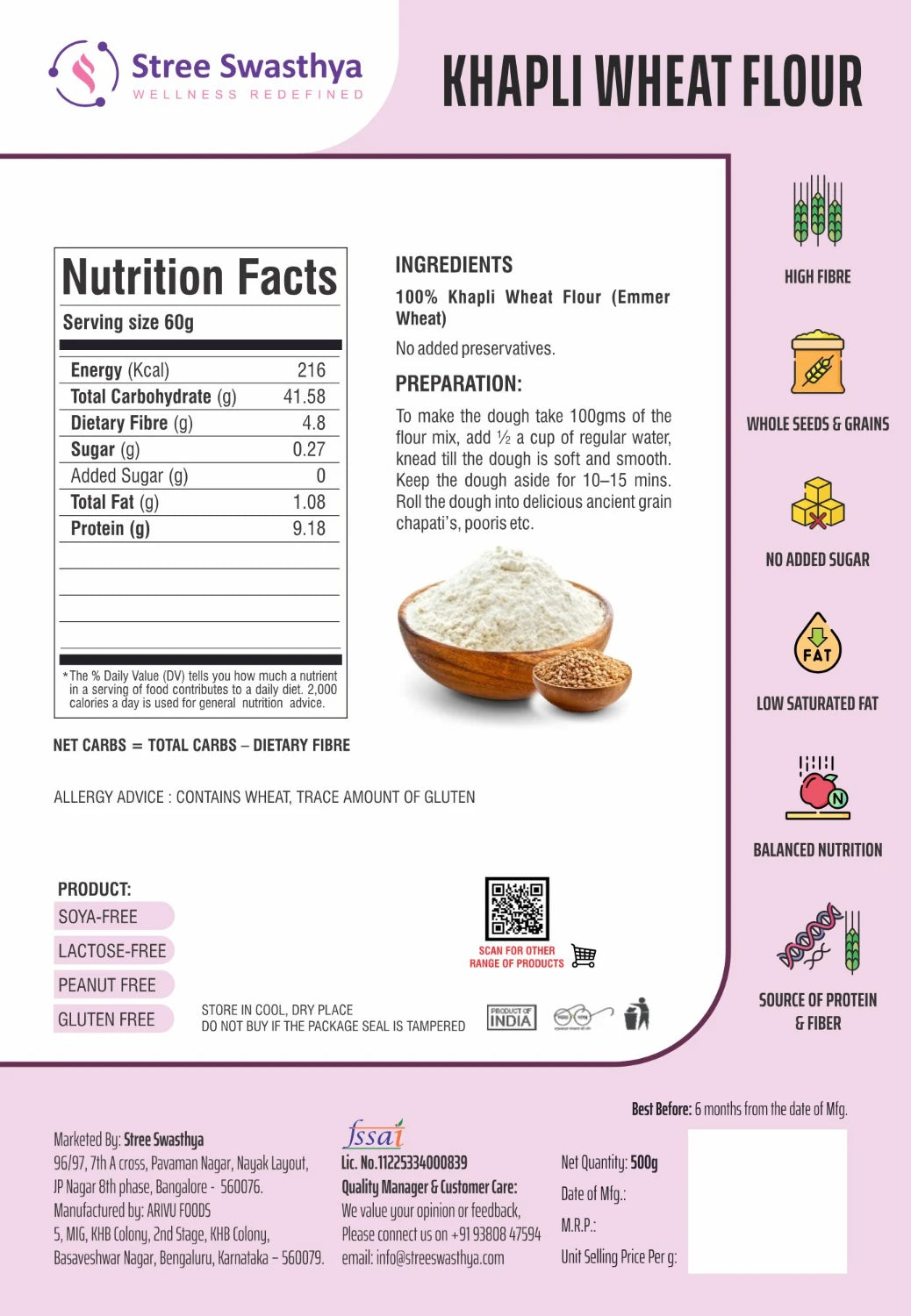 Khapli Wheat Flour | 100% Emmer Wheat Atta for Daily Nutrition